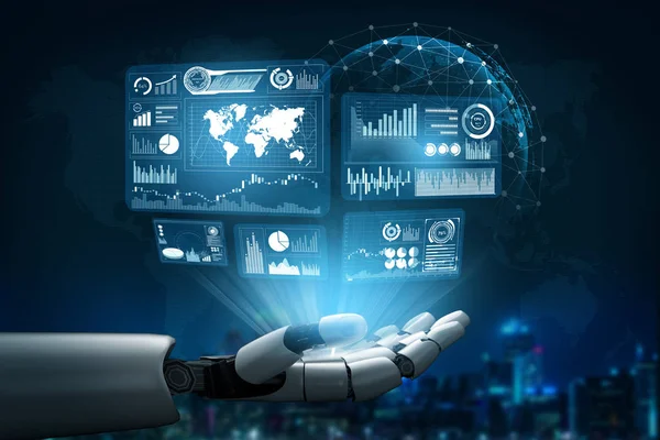 Μελλοντική Ανάπτυξη Τεχνολογίας Ρομπότ Τεχνητή Νοημοσύνη Και Μηχανική Μάθηση Έννοια — Φωτογραφία Αρχείου