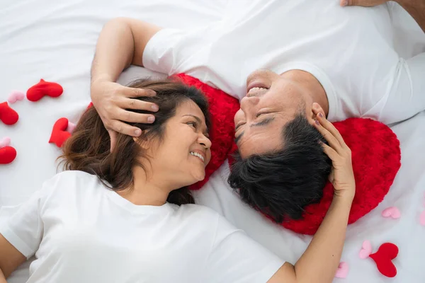 Feliz Asiático Casal Sênior Ter Bom Tempo Casa Reforma Dos — Fotografia de Stock