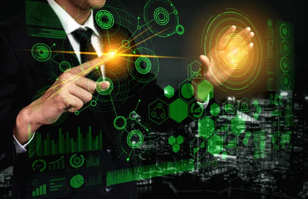 Big Data Technology Business Finance Analitikus Koncepció Modern Grafikus Felület — Stock Fotó