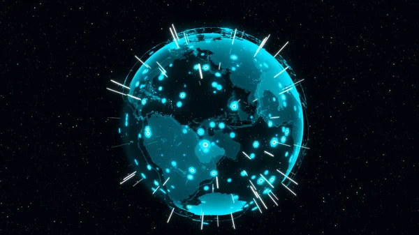 Digital Earth Montre Concept Connexion Réseau Mondial Des Personnes Internationales — Photo