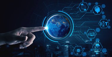 Küresel İş Büyümesi için 5G İletişim Teknolojisi Kablosuz İnternet Ağı, Sosyal Medya, Dijital E-ticaret ve Eğlence Ev Kullanımı.