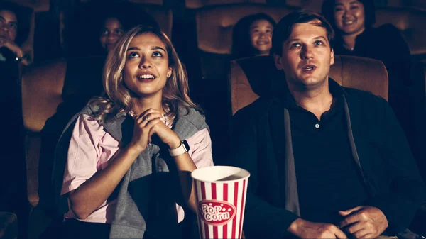 Audience Applauding Enjoy End Movie Walked Out Cinema — Stock Photo, Image