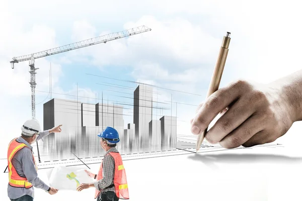 City Civil Planning Real Estate Development Architect People Looking Abstract — Stock Photo, Image