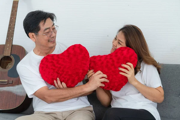 Feliz Asiático Casal Sênior Ter Bom Tempo Casa Reforma Dos — Fotografia de Stock