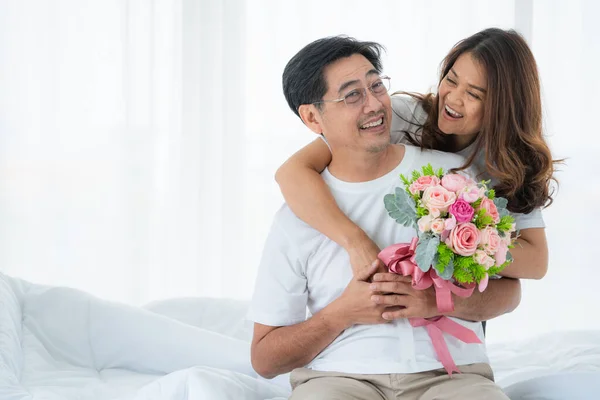 Heureux Asiatique Senior Couple Avoir Bon Temps Maison Retraite Des — Photo