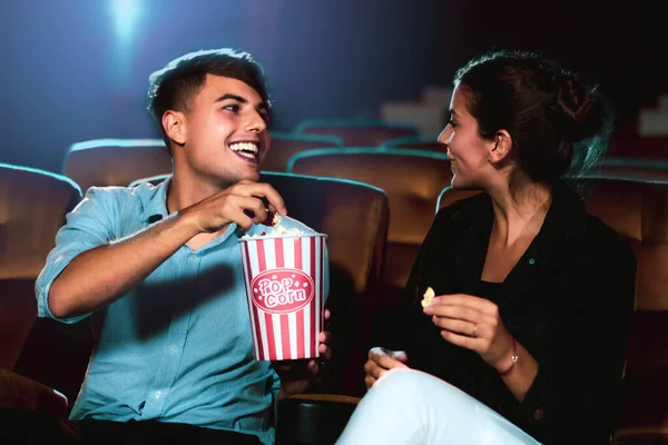 Man Woman Watching Movie Movie Theater Cinema Group Recreation Activity — Stock Photo, Image