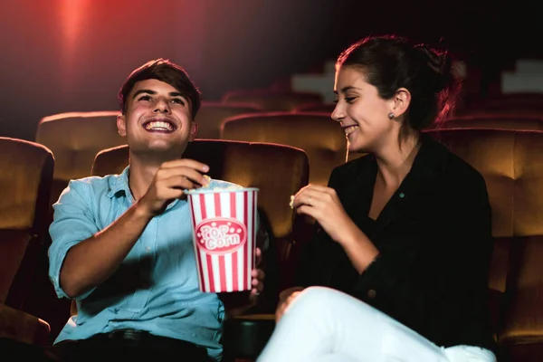 Man Woman Watching Movie Movie Theater Cinema Group Recreation Activity — Stock Photo, Image