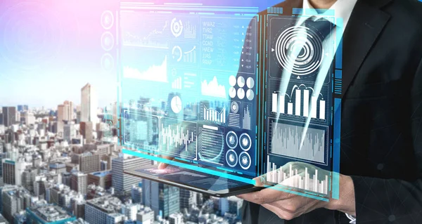 Big Data Technologie Voor Business Finance Analytic Concept Moderne Grafische — Stockfoto