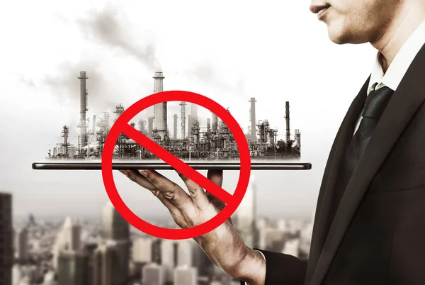 Заборона Забруднення Повітря Від Традиційної Енергетичної Промисловості Спричиняє Проблеми Світового — стокове фото