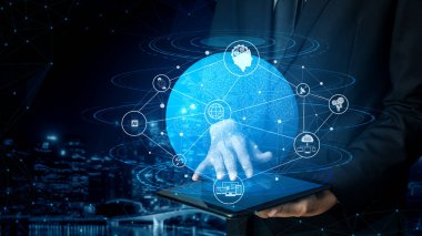 Küresel İş Büyümesi için 5G İletişim Teknolojisi Kablosuz İnternet Ağı, Sosyal Medya, Dijital E-ticaret ve Eğlence Ev Kullanımı.