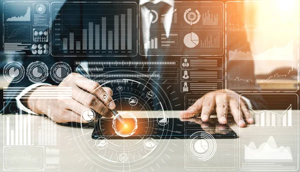 Big Data Technologie Für Business Finance Analytic Concept Moderne Grafische — Stockfoto