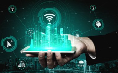 Küresel İş Büyümesi için 5G İletişim Teknolojisi Kablosuz İnternet Ağı, Sosyal Medya, Dijital E-ticaret ve Eğlence Ev Kullanımı.