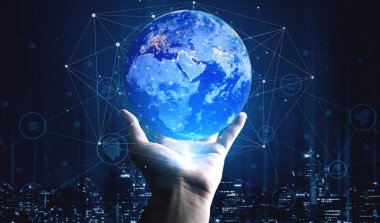 Küresel İş Büyümesi için 5G İletişim Teknolojisi Kablosuz İnternet Ağı, Sosyal Medya, Dijital E-ticaret ve Eğlence Ev Kullanımı.