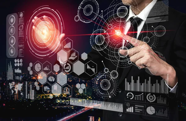 Big Data Technology Business Finance Analytic Concept Moderní Grafické Rozhraní — Stock fotografie