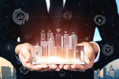 Küresel İş Büyümesi için 5G İletişim Teknolojisi Kablosuz İnternet Ağı, Sosyal Medya, Dijital E-ticaret ve Eğlence Ev Kullanımı.