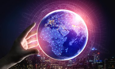 Küresel İş Büyümesi için 5G İletişim Teknolojisi Kablosuz İnternet Ağı, Sosyal Medya, Dijital E-ticaret ve Eğlence Ev Kullanımı.