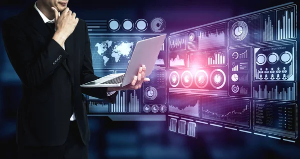 Big Data Technology Business Finance Analitikus Koncepció Modern Grafikus Felület — Stock Fotó