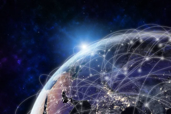 Rede Global Moderna Telecomunicações Criativas Conexão Internet Conceito Conexão Digital — Fotografia de Stock
