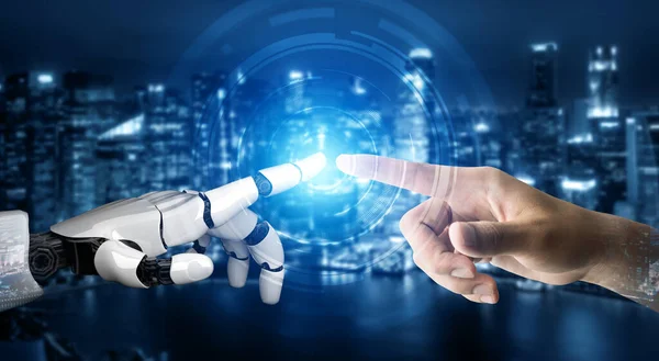Desarrollo Tecnología Robótica Futurista Renderizado Inteligencia Artificial Concepto Aprendizaje Automático —  Fotos de Stock
