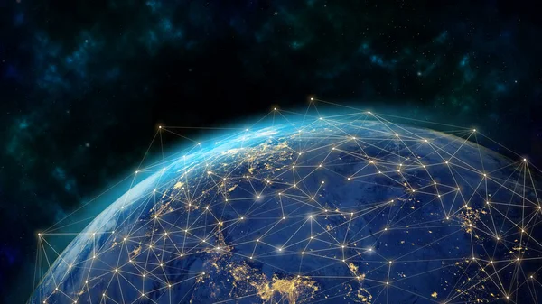 Wereldwijd Netwerk Moderne Creatieve Telecommunicatie Internetverbinding Concept Van Draadloze Digitale — Stockfoto