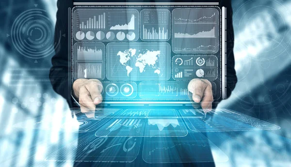 Big Data Technologie Für Business Finance Analytic Concept Moderne Grafische — Stockfoto