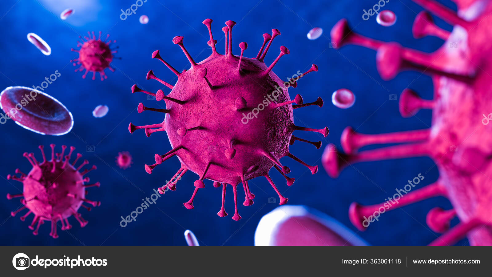 Illustrasjon Coronavirus Covid Virus Mikroskop Bakgrunn Blodprøver Utbrudd  Coronavirus Covid – stockfoto © BiancoBlue #363061118, image size:1600x900