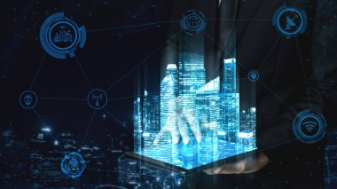 Küresel İş Büyümesi için 5G İletişim Teknolojisi Kablosuz İnternet Ağı, Sosyal Medya, Dijital E-ticaret ve Eğlence Ev Kullanımı.