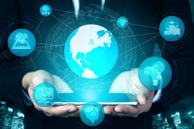 Küresel İş Büyümesi için 5G İletişim Teknolojisi Kablosuz İnternet Ağı, Sosyal Medya, Dijital E-ticaret ve Eğlence Ev Kullanımı.