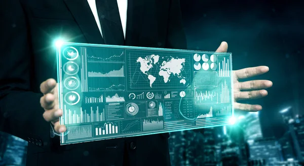 Big Data Technologie Für Business Finance Analytic Concept Moderne Grafische — Stockfoto