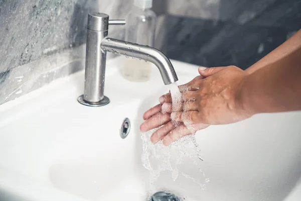 Lavar Mãos Para Prevenção Novas Doenças Por Coronavírus 2019 Covid — Fotografia de Stock