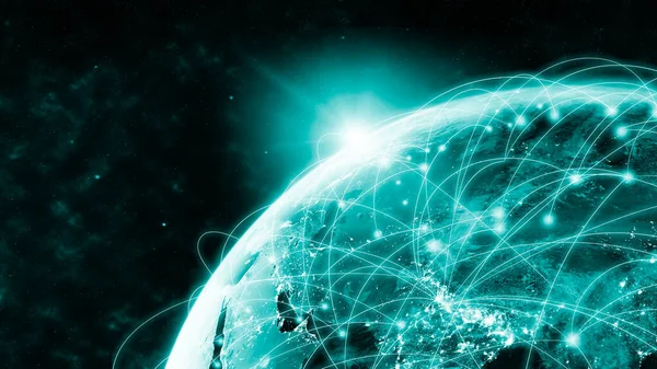 Rede Global Moderna Telecomunicações Criativas Conexão Internet Conceito Conexão Digital — Fotografia de Stock
