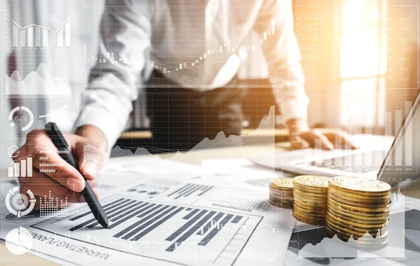 Data Analysis Business Finance Concept Graphic Interface Showing Future Computer — Stock Photo, Image