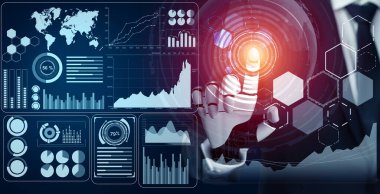 3D Rending gelecekteki robot teknolojisi geliştirme, yapay zeka yapay zeka ve makine öğrenme konsepti. İnsan hayatının geleceği için küresel robot biyonik bilim araştırması.