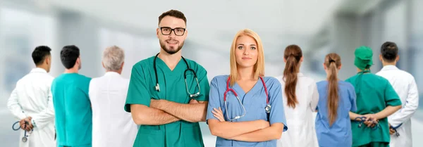 Médico Que Trabaja Hospital Para Combatir Enfermedad Por Coronavirus 2019 —  Fotos de Stock