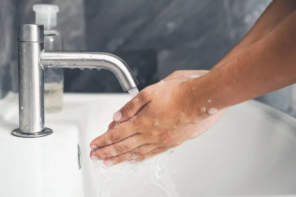 Lavar Mãos Para Prevenção Novas Doenças Por Coronavírus 2019 Covid — Fotografia de Stock