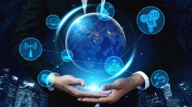 Küresel İş Büyümesi için 5G İletişim Teknolojisi Kablosuz İnternet Ağı, Sosyal Medya, Dijital E-ticaret ve Eğlence Ev Kullanımı.