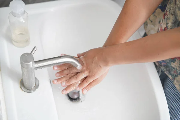 Lavar Mãos Para Prevenção Novas Doenças Por Coronavírus 2019 Covid — Fotografia de Stock