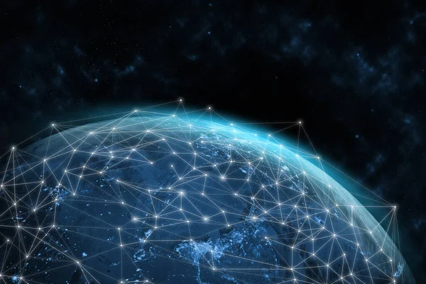 Wereldwijd Netwerk Moderne Creatieve Telecommunicatie Internetverbinding Concept Van Draadloze Digitale — Stockfoto