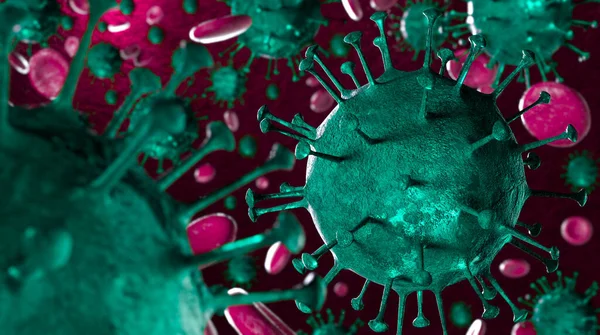 Illustrazione Virus Coronavirus Covid Microscopio Background Campione Sangue Insorgenza Coronavirus — Foto Stock