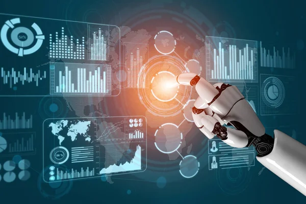 Desarrollo Tecnología Robótica Futurista Renderizado Inteligencia Artificial Concepto Aprendizaje Automático —  Fotos de Stock