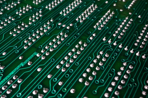 Extreme Detailed View Printed Circuit Board Components Electronic Devices — Stock Photo, Image