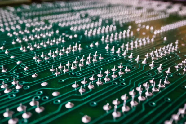 Extreme Detailed View Printed Circuit Board Components Electronic Devices — Stock Photo, Image