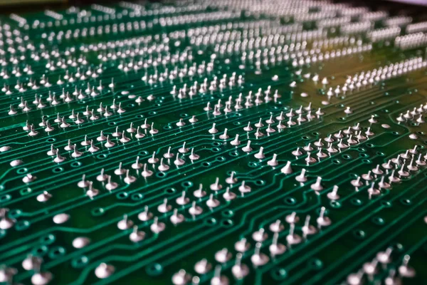 Extreme Detailed View Printed Circuit Board Components Electronic Devices — Stock Photo, Image